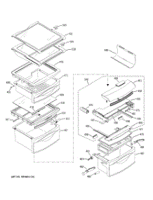 09 - Fresh Food Shelves parts for Ge Refrigerator PSP29SHMFCBS from AppliancePartsPros.com