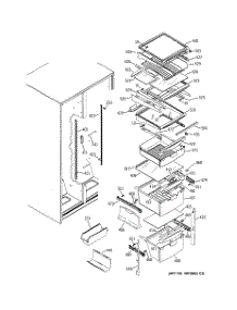 07 - Fresh Food Shelves parts for Ge Refrigerator PSA22SIMDFBS from AppliancePartsPros.com