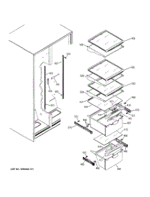 10 - Fresh Food Shelves parts for Ge Refrigerator BSY25GFMDWW from AppliancePartsPros.com