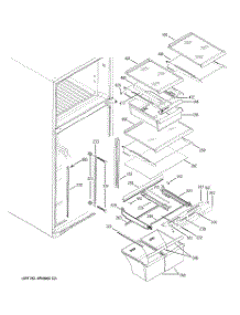05 - Fresh Food Shelves parts for Ge Refrigerator GTS19ZCMCRWW from AppliancePartsPros.com