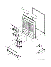 02 - Refrigerator Door (Interior) parts for Ge Refrigerator TCX22ZASBRAD from AppliancePartsPros.com