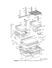 05 - Shelf Parts parts for Ge Refrigerator TBE22PCSPRWW from AppliancePartsPros.com