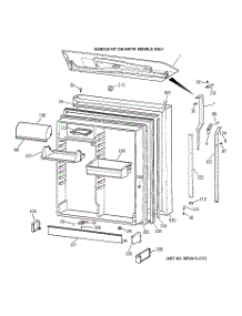 02 - Fresh Food Door parts for Ge Refrigerator TBK19PAXERWW from AppliancePartsPros.com