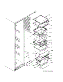 08 - Fresh Food Shelves parts for Ge Refrigerator GSS25LGMFWW from AppliancePartsPros.com