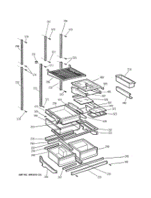 04 - Shelves parts for Ge Refrigerator PTI22MFMARBB from AppliancePartsPros.com