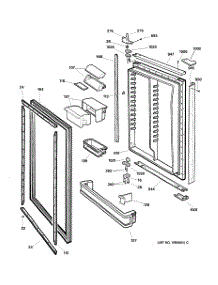 03 - Fresh Food Door parts for Ge Refrigerator PTI22SFMALBS from AppliancePartsPros.com