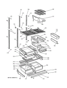 03 - Shelves parts for Ge Refrigerator PTI22MBMALWW from AppliancePartsPros.com