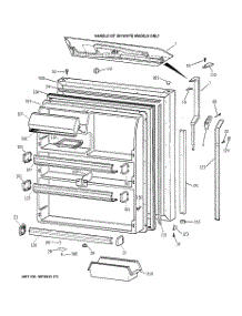 02 - Fresh Food Door parts for Ge Refrigerator TBX21ZAXBRAA from AppliancePartsPros.com