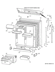 03 - Fresh Food Door parts for Ge Refrigerator TBX22PCXBLWW from AppliancePartsPros.com