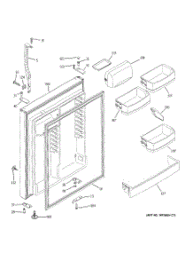 02 - Fresh Food Door parts for Ge Refrigerator GTS22KCMBRCC from AppliancePartsPros.com