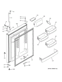 02 - Fresh Food Door parts for Ge Refrigerator GTS22SBMBRBS from AppliancePartsPros.com