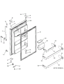 02 - Fresh Food Door parts for Ge Refrigerator GTS22FBMBRCC from AppliancePartsPros.com