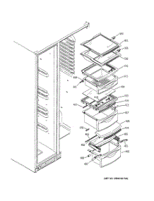 08 - Fresh Food Shelves parts for Ge Refrigerator ESS25LGNABB from AppliancePartsPros.com