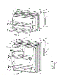 Doors parts for Ge Refrigerator GTT18FBMDRCC from AppliancePartsPros.com