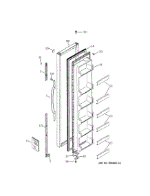 03 - Freezer Door parts for Ge Refrigerator GSA22KBMCFWW from AppliancePartsPros.com