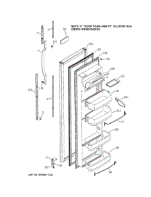 05 - Fresh Food Door parts for Ge Refrigerator PSA22MIMCFBB from AppliancePartsPros.com