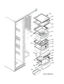 08 - Fresh Food Shelves parts for Ge Refrigerator ESS25LGMEWW from AppliancePartsPros.com