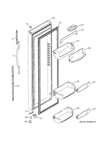 02 - Fresh Food Door parts for Ge Refrigerator GSS25LGMEWW from AppliancePartsPros.com