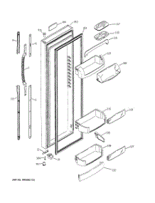 02 - Fresh Food Door parts for Ge Refrigerator GCK23LCMAFCC from AppliancePartsPros.com