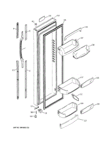 02 - Fresh Food Door parts for Ge Refrigerator GCK21LEMAFCC from AppliancePartsPros.com