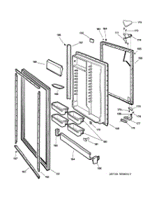 02 - Fresh Food Door parts for Ge Refrigerator TCX18PADBRBB from AppliancePartsPros.com
