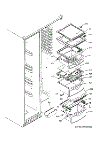 08 - Fresh Food Shelves parts for Ge Refrigerator GSS25LGMBCC from AppliancePartsPros.com