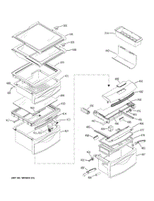 08 - Fresh Food Shelves parts for Ge Refrigerator PSS29NGMBBB from AppliancePartsPros.com