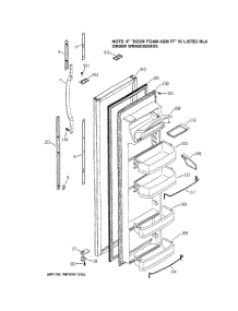 05 - Fresh Food Door parts for Ge Refrigerator PSG22MIMBFWW from AppliancePartsPros.com