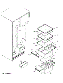 07 - Fresh Food Shelves parts for Ge Refrigerator GSS22JEMBCC from AppliancePartsPros.com