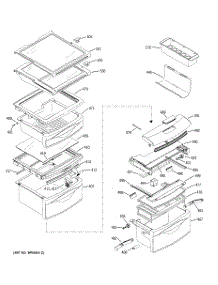 08 - Fresh Food Shelves parts for Ge Refrigerator PSS27SHMABS from AppliancePartsPros.com