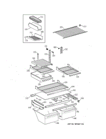 04 - Shelves parts for Ge Refrigerator TBG21DADARWW from AppliancePartsPros.com