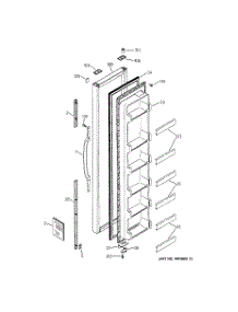 03 - Freezer Door parts for Ge Refrigerator GSS20DBMAWW from AppliancePartsPros.com