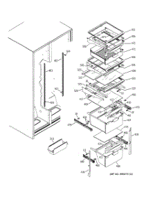 07 - Fresh Food Shelves parts for Ge Refrigerator GSS25SGMABS from AppliancePartsPros.com