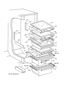 06 - Fresh Food Shelves parts for Ge Refrigerator MSK30DHBHAA from AppliancePartsPros.com