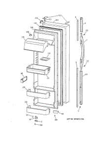 02 - Fresh Food Door parts for Ge Refrigerator TFK28ZRBHAA from AppliancePartsPros.com