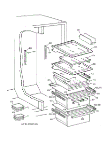 06 - Fresh Food Shelves parts for Ge Refrigerator TFG28ZFCHWW from AppliancePartsPros.com