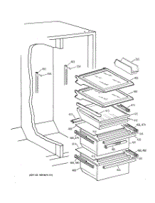 06 - Fresh Food Shelves parts for Ge Refrigerator TFK28ZRBHAA from AppliancePartsPros.com
