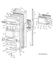 02 - Fresh Food Door parts for Ge Refrigerator TFK28ZFBHAA from AppliancePartsPros.com