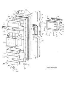 02 - Fresh Food Door parts for Ge Refrigerator TPX24PBDBBB from AppliancePartsPros.com