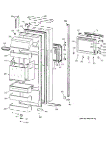 02 - Fresh Food Door parts for Ge Refrigerator TPG24BFDBWW from AppliancePartsPros.com
