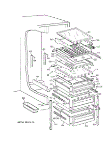 06 - Fresh Food Shelves parts for Ge Refrigerator TPJ24PRDBWW from AppliancePartsPros.com