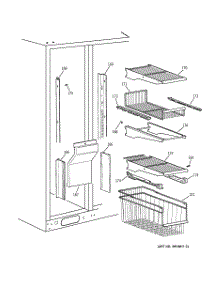 04 - Freezer Shelves parts for Ge Refrigerator TPG24BFDBBB from AppliancePartsPros.com