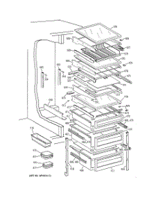 06 - Fresh Food Shelves parts for Ge Refrigerator TPG24BFDBBB from AppliancePartsPros.com