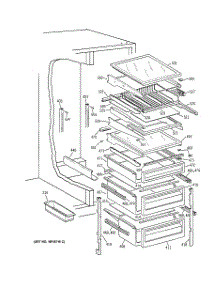 06 - Fresh Food Shelves parts for Ge Refrigerator TPX24PPDBAA from AppliancePartsPros.com