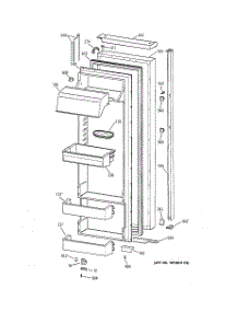 02 - Fresh Food Door parts for Ge Refrigerator TPX24BPDBCC from AppliancePartsPros.com