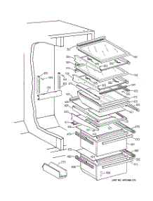 05 - Shelves & Drawers parts for Ge Refrigerator TFEW27RRAWH from AppliancePartsPros.com