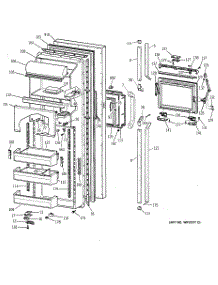 02 - Fresh Food Door parts for Ge Refrigerator TFCW27FRBWH from AppliancePartsPros.com