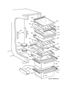 05 - Shelves & Drawers parts for Ge Refrigerator TFCW27FRBWH from AppliancePartsPros.com