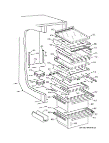 05 - Shelves & Drawers parts for Ge Refrigerator TFEW27FRAWH from AppliancePartsPros.com
