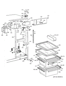 03 - Fresh Food Section parts for Ge Refrigerator MSK25ZADAAA from AppliancePartsPros.com